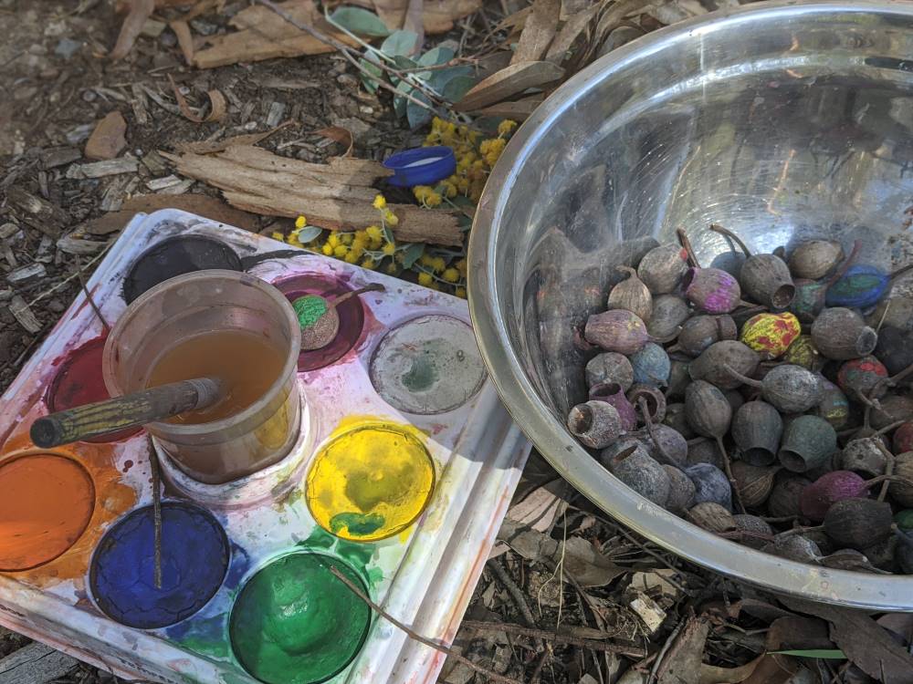 bush playgroup blaxland preschool kindergarten painted gumnuts
