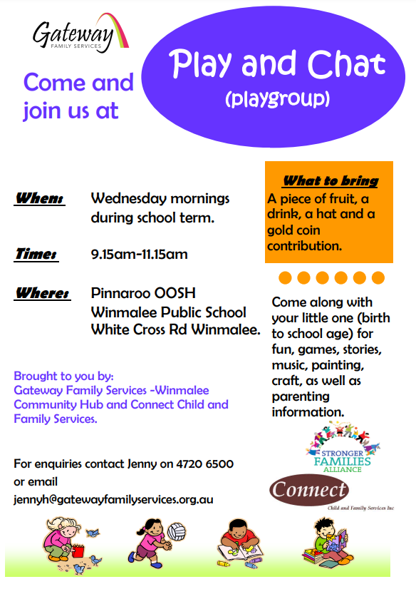 winmalee play and chat playgroup flyer