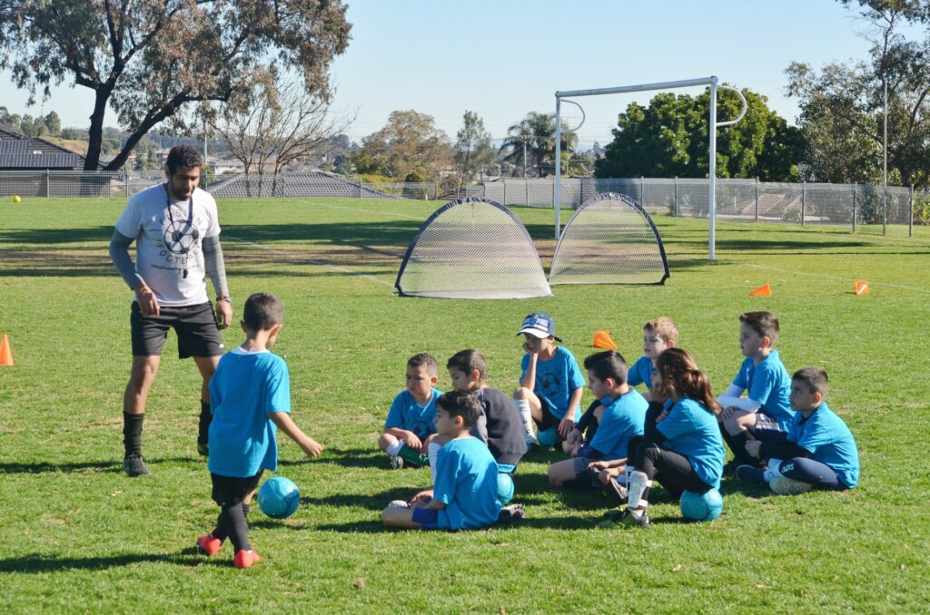 blue mountains soccer skills programs and school holiday workshops fusion football group lesson