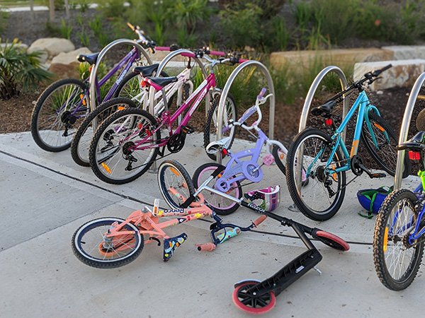 linear park and playground mulgoa rise bike rack