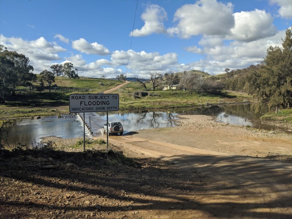 Sofala gold panning, near Bathurst, river crossing