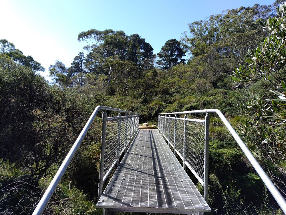 One of the metal bridges across Darwins Walk Wentworth Falls