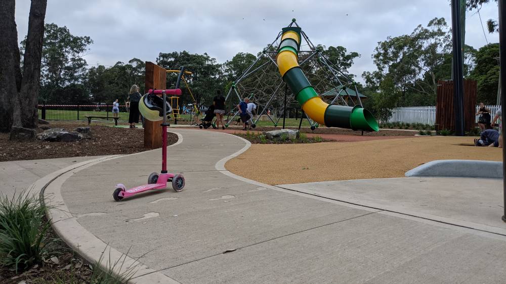 Glenbrook Park and playground scooter path