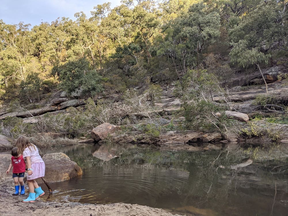 Jellybean Pool, Glenbrook, bushwalks for kids in the Blue Mountains