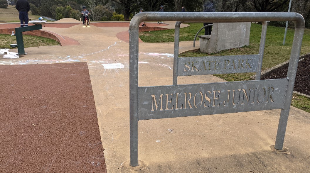melrose junior skate park north katoomba sign