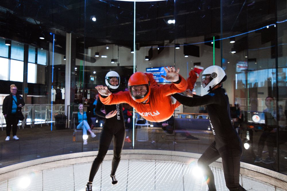 ifly sydney west team buiding event man indoor skydiving