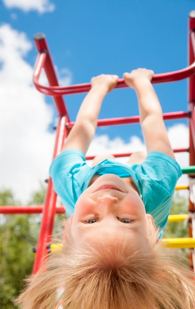 calm activitties for kids, hanging upside down