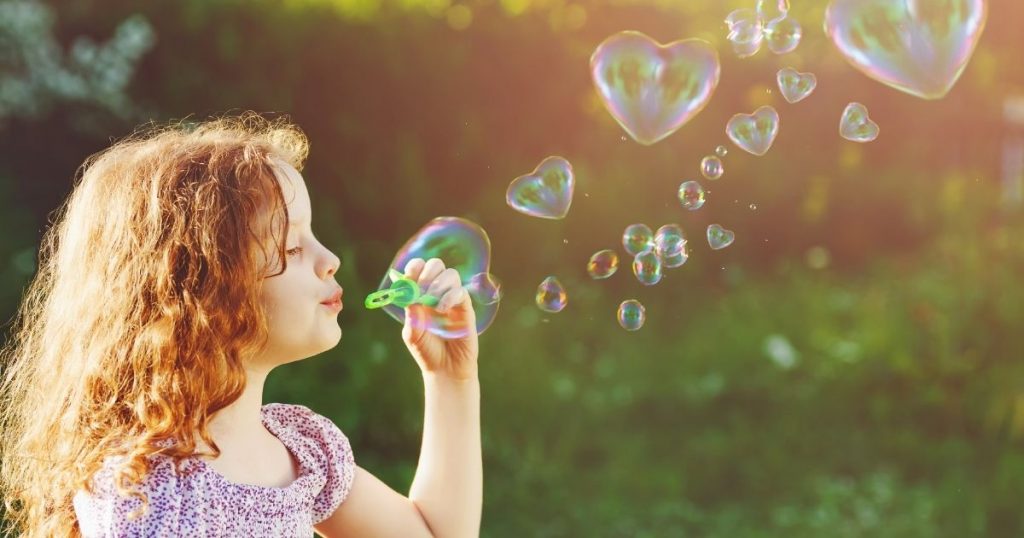 calm down activities for kids, blowing bubbles