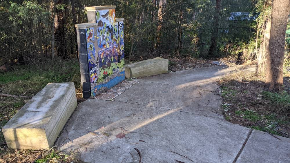 Yellow Rock Playground park Australian mosaic wall