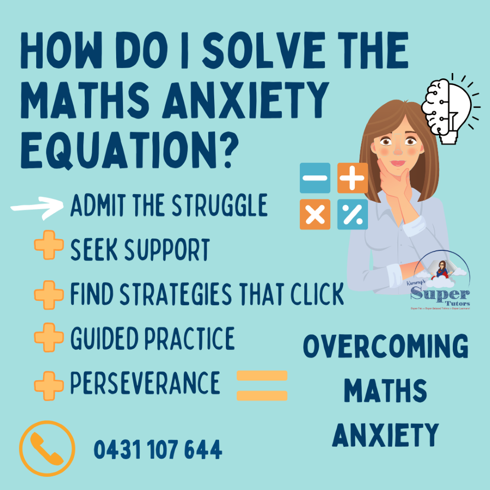 Kimmy's super tutors Blue Mountains tutoring, how do I solve the Maths anxiety equation?