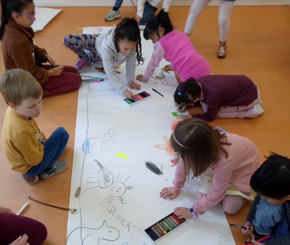 collaborative drawing at Penrith Regional Gallery Blue Mountains Spring School Holidays Activities Guide 2022