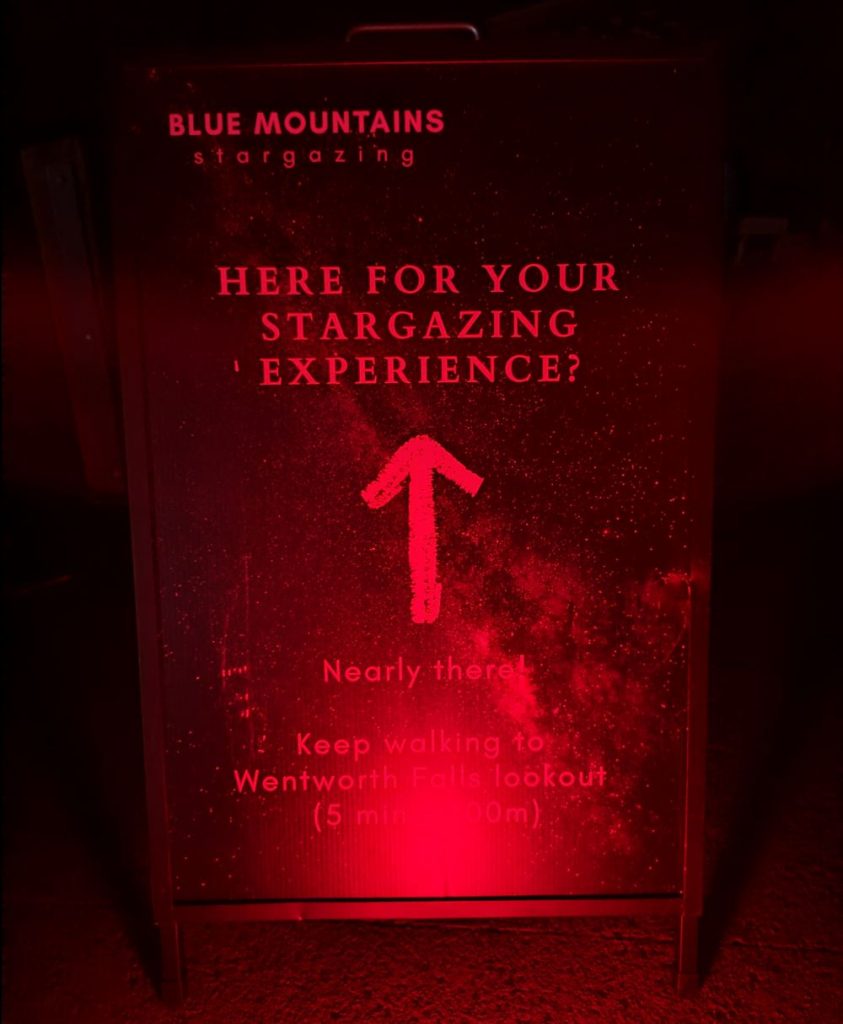 Blue Mountains Stargazing sign