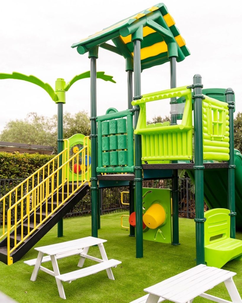 yellow and green play equipment at The Bunker Mulgoa
