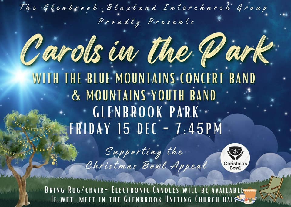 Carols in the Park: Presented by Glenbrook Uniting Church Friday 15 December 2023 from 7.45 PM