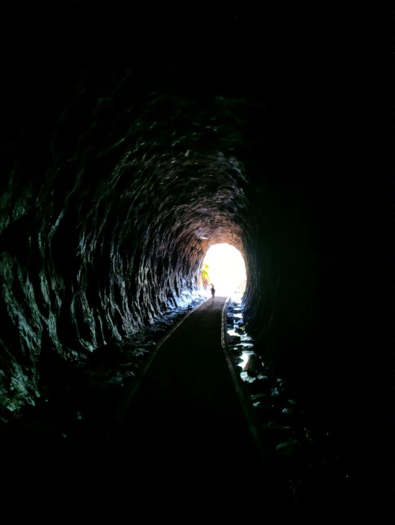 the dark Lithgow Glow Worm Tunnel with upgraded path