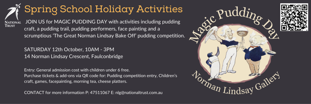 magic pudding day promo for norman lindsay gallery faulconbridge in the spring school holidays blue mountains